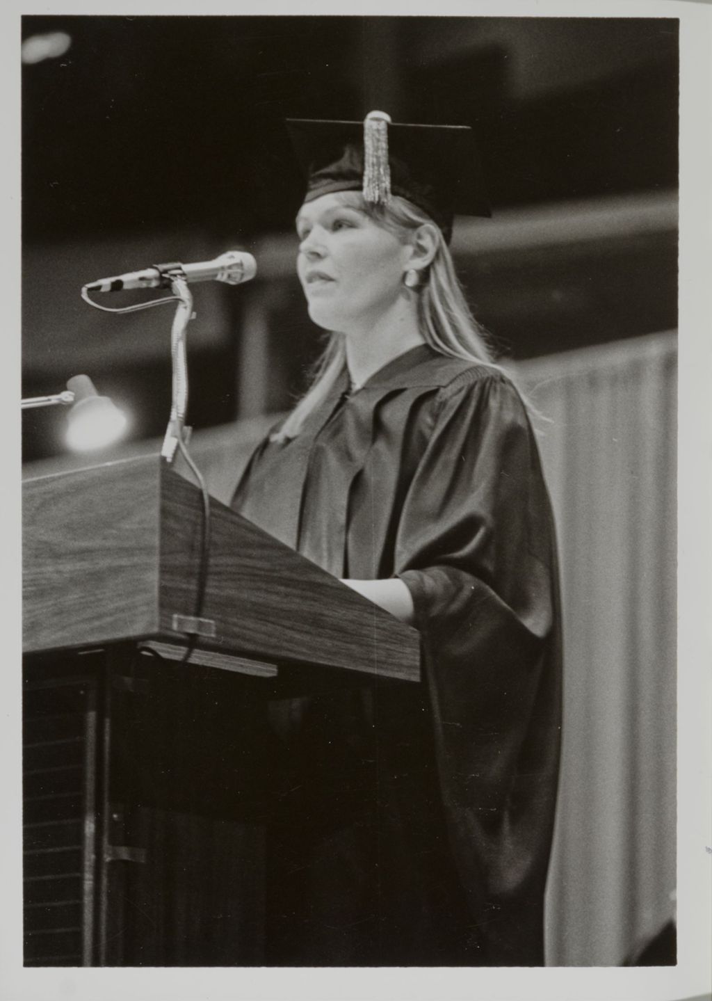 Miniature of Unidentified person addressing the audience at the graduation ceremony