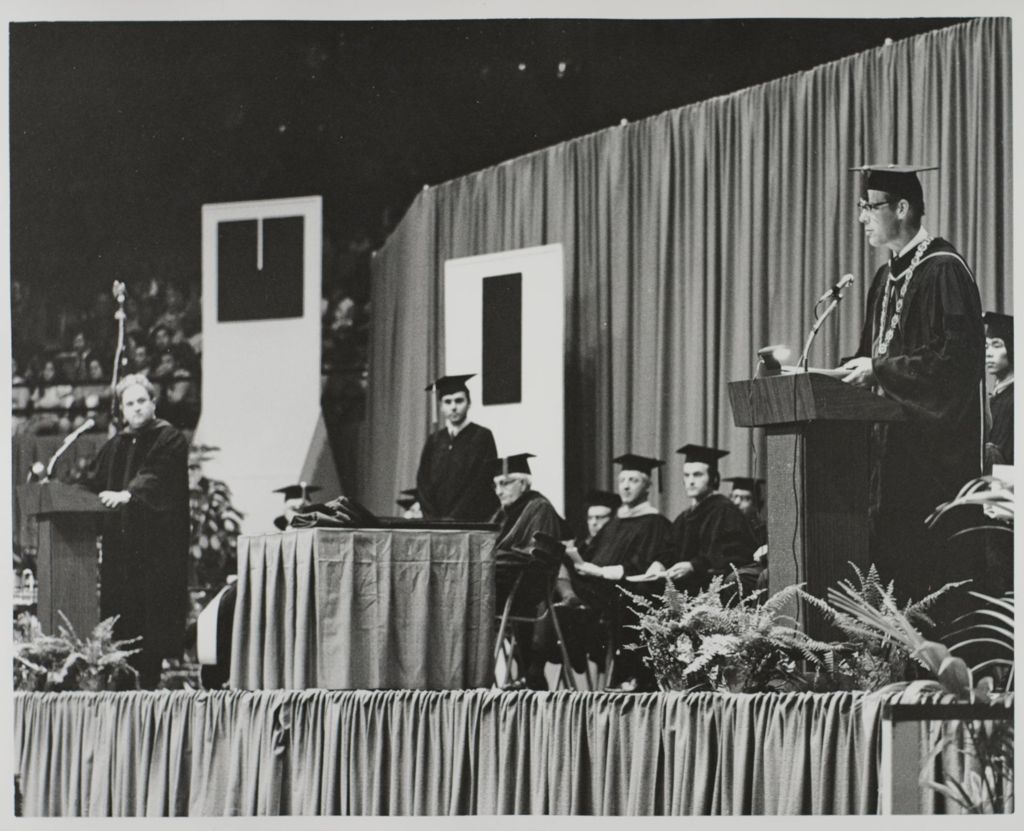 University of Illinois President John E. Corbally at the graduation ceremony