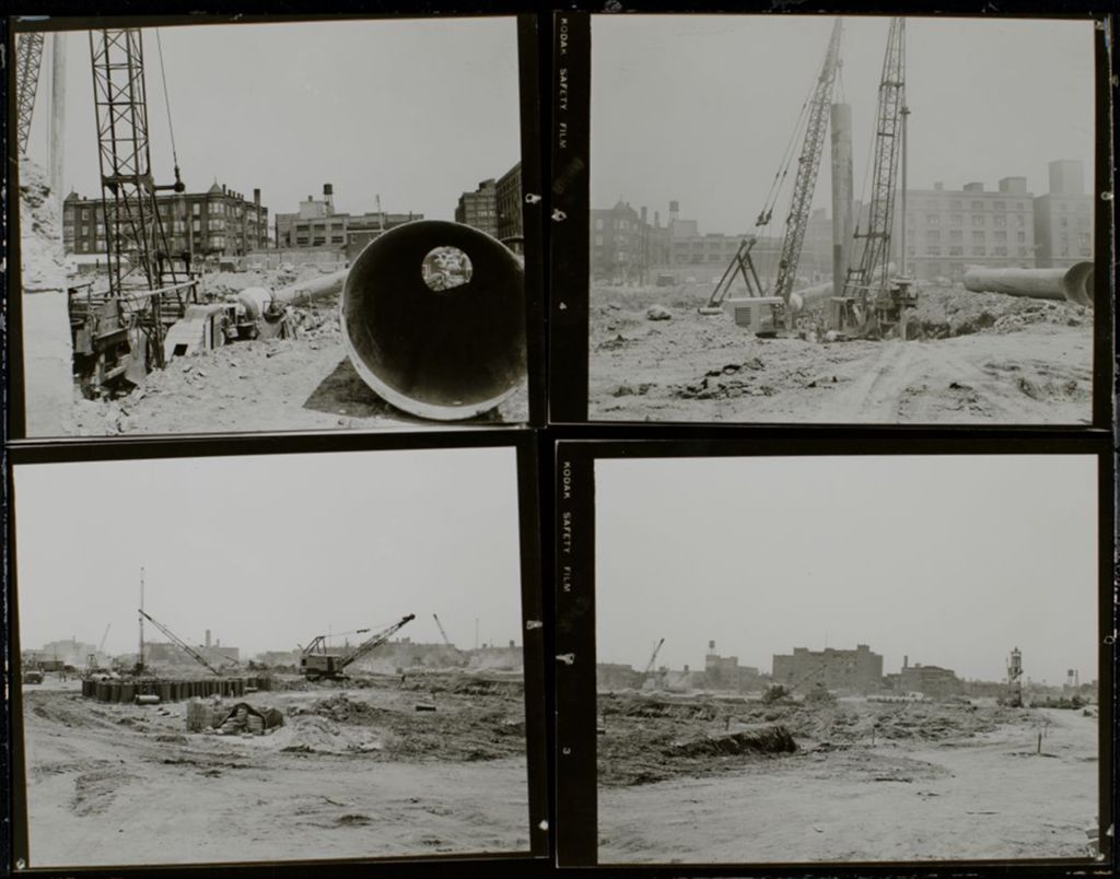 Miniature of Contact sheet showing the construction of east campus
