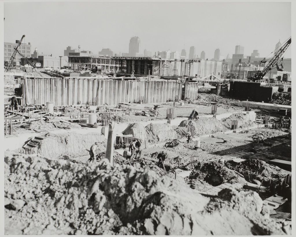 Miniature of Construction of east campus. Close-up of foundations