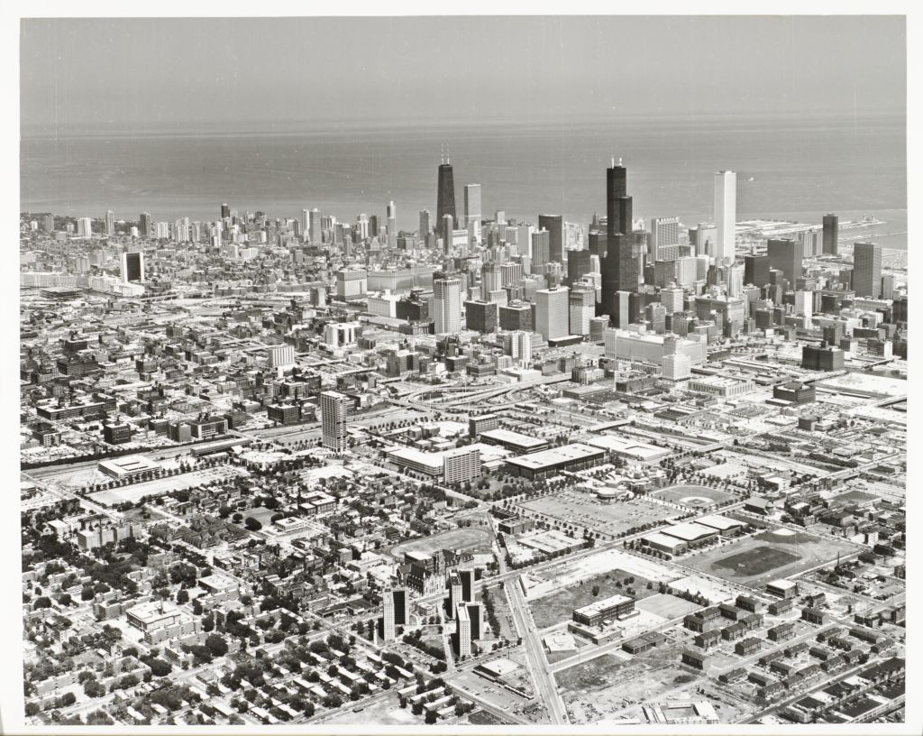 Miniature of Aerial panorama of east campus, the Medical Center, and downtown Chicago
