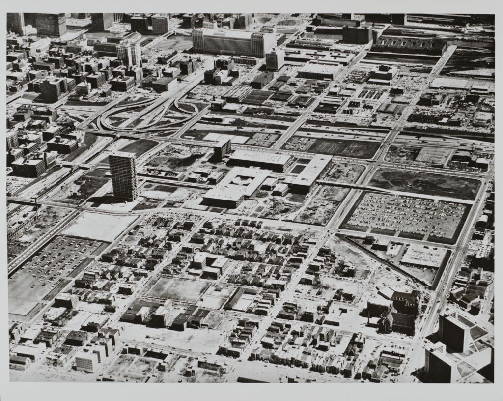 Miniature of Aerial view of the construction of east campus