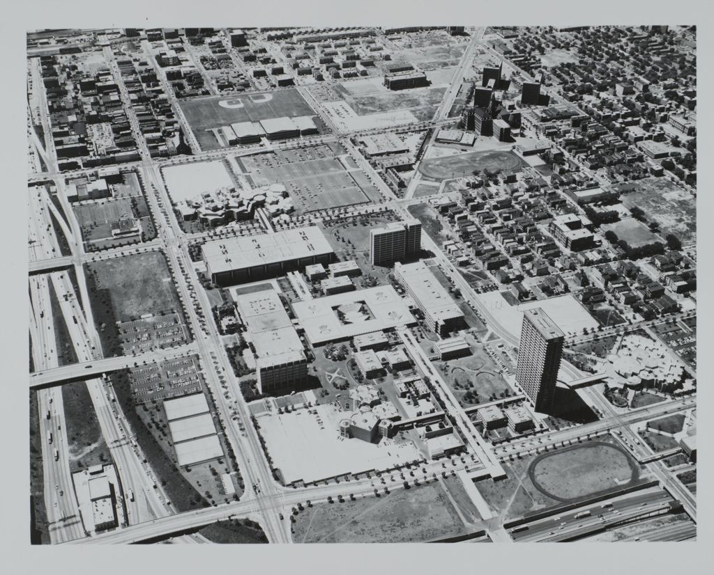 Miniature of Aerial panorama of east campus and downtown Chicago