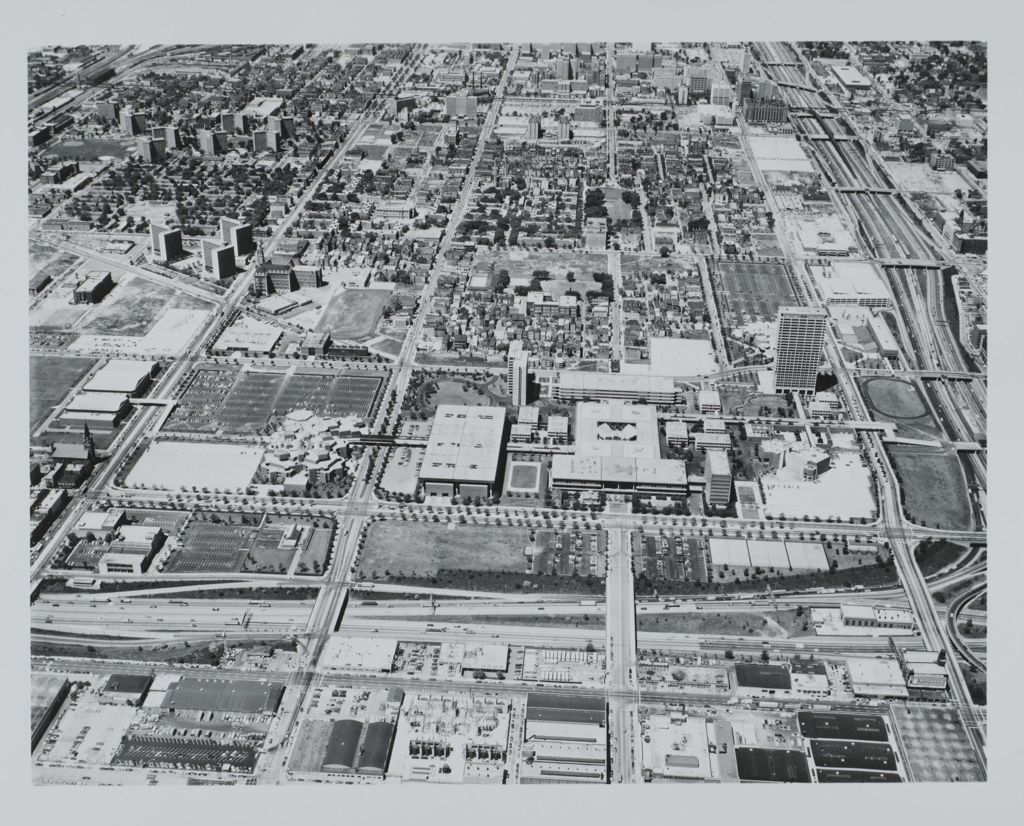 Miniature of Aerial panorama of east campus and downtown Chicago