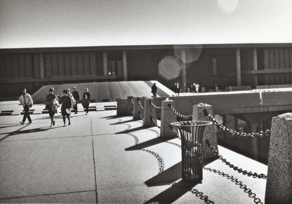 Miniature of Pedestrians on the elevated walkway in front of Student Center East