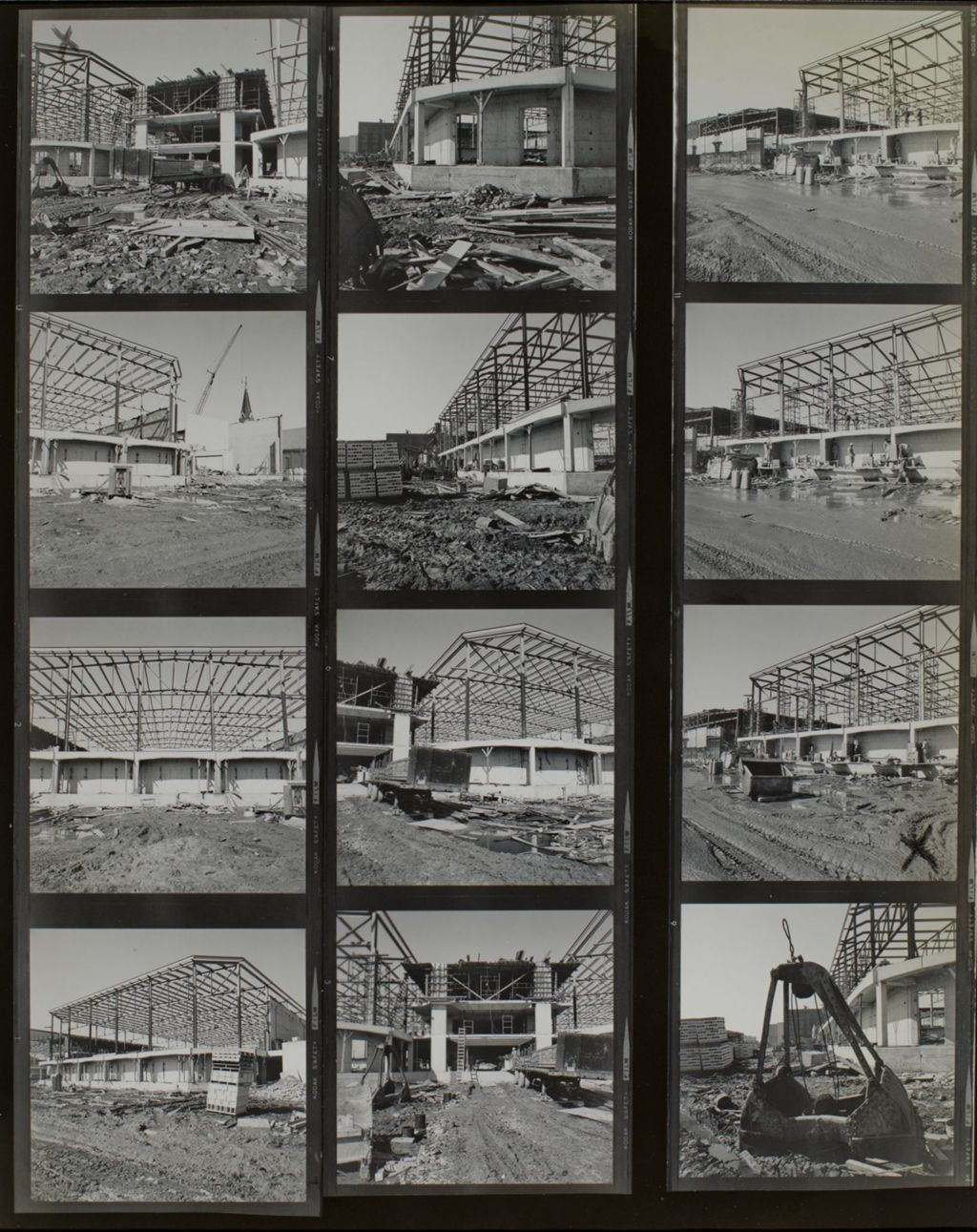 Miniature of Contact sheet showing construction, Physical Education building
