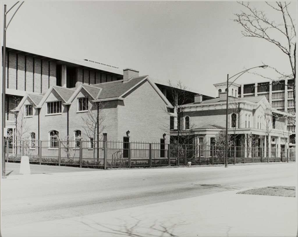 Miniature of Exterior view looking north showing Jane Addams Hull-House Museum, Resident's Dining Hall, and Student Center East