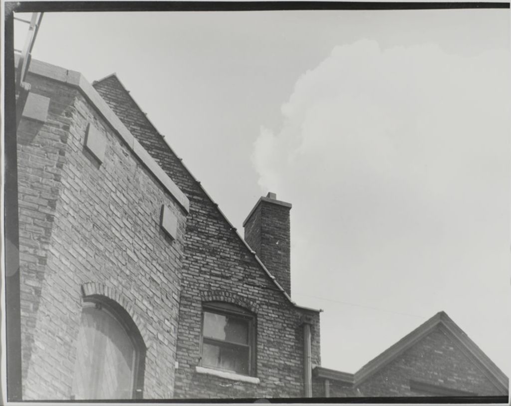 Miniature of Exterior close-up view of chimney and walls prior to demolition, Hull-House
