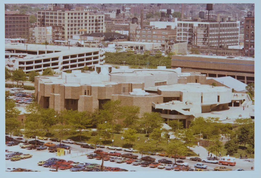 Miniature of Aerial view of neighborhood and exterior, Behavioral Sciences building