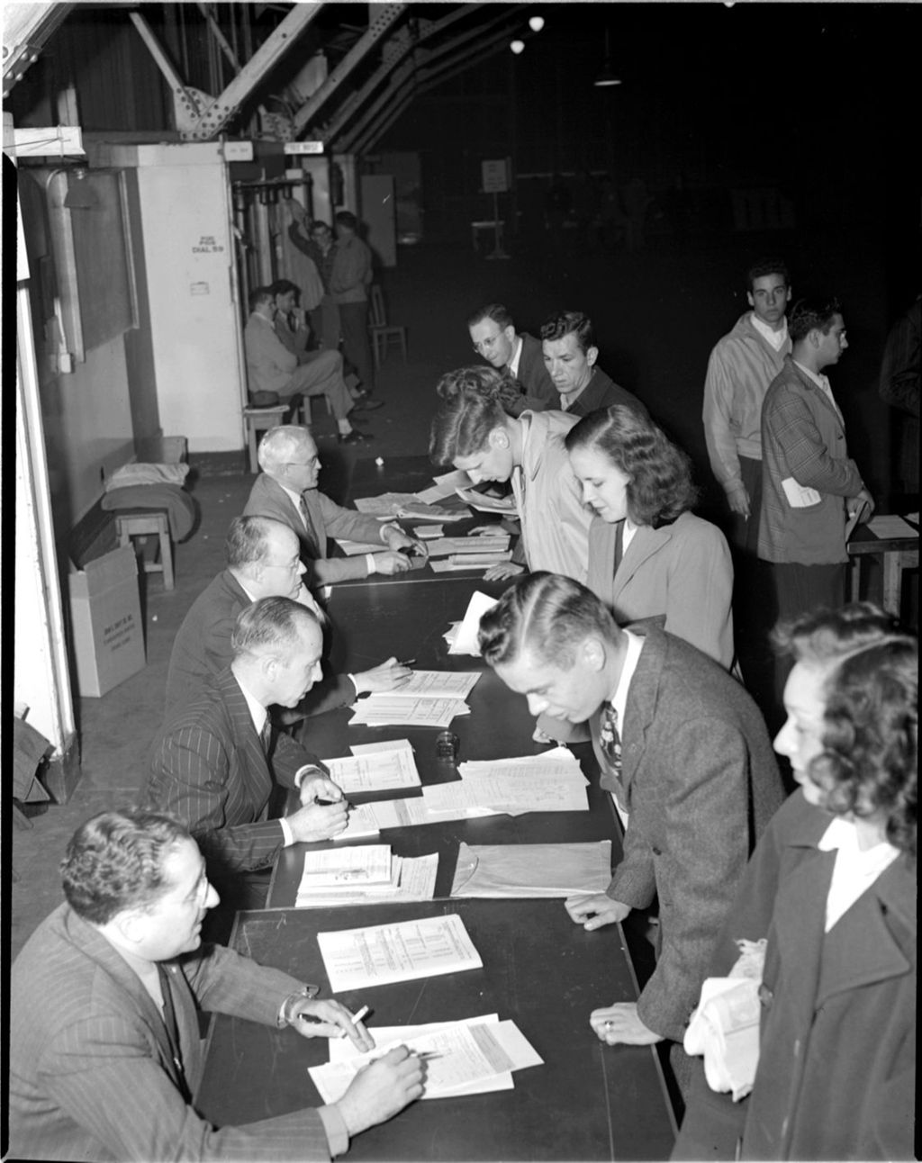 Miniature of Students Discussing Registration, University of Illinois Chicago Undergraduate Division