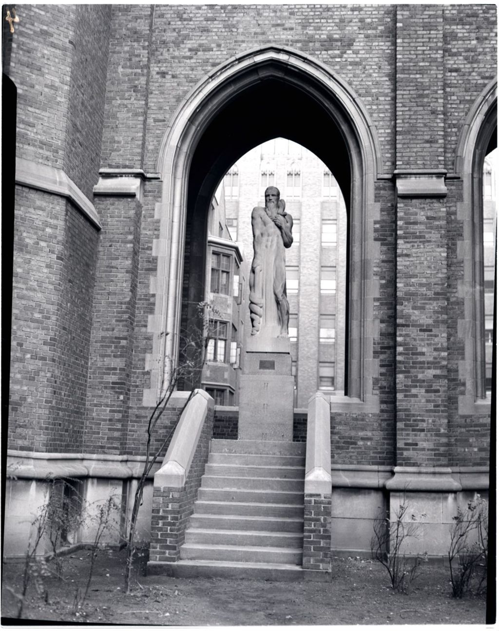 Statue in Arched Walkway, University of Illinois Medical School