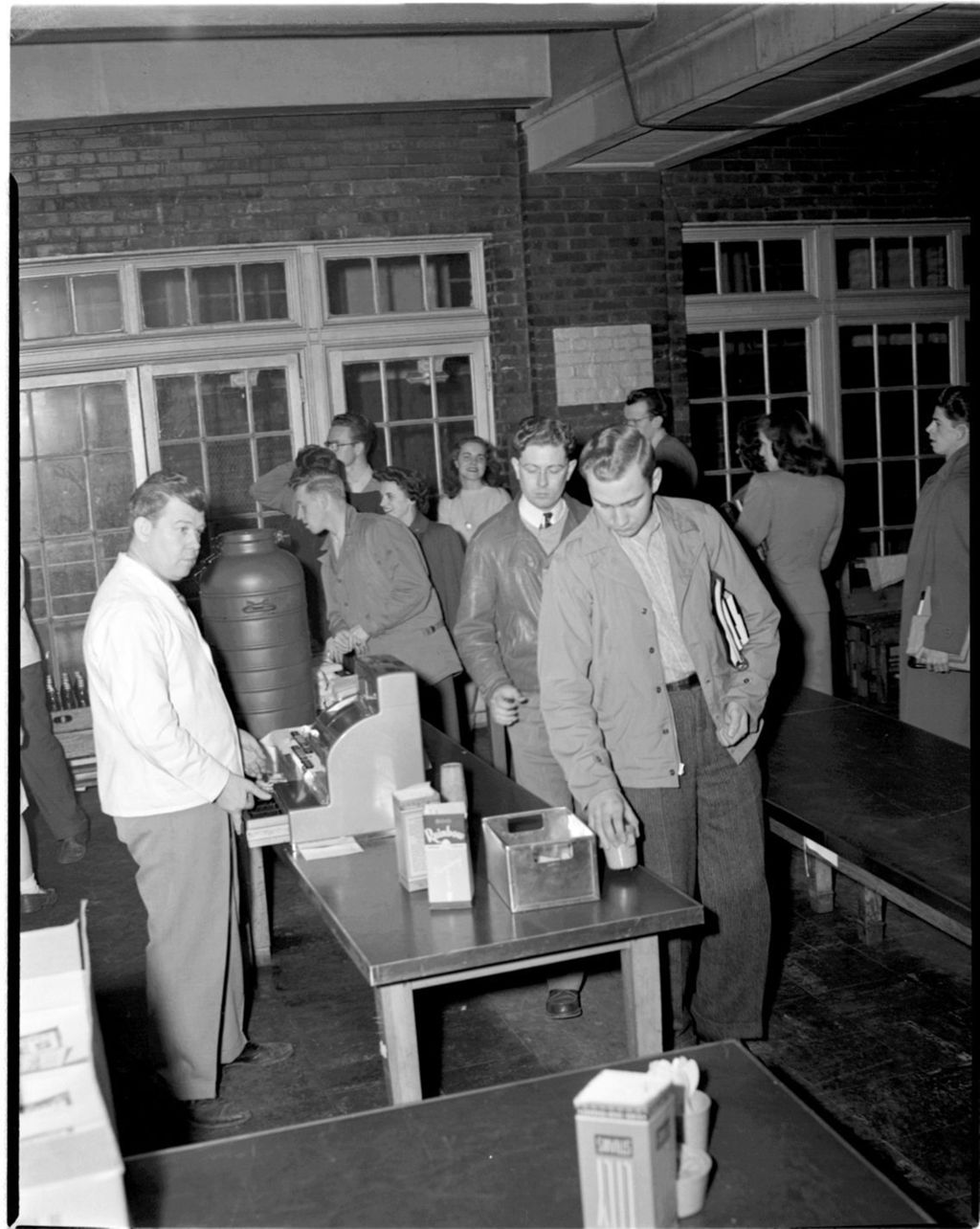 Students at the Cashier in the Cafeteria, University of Illinois Chicago Undergraduate Division