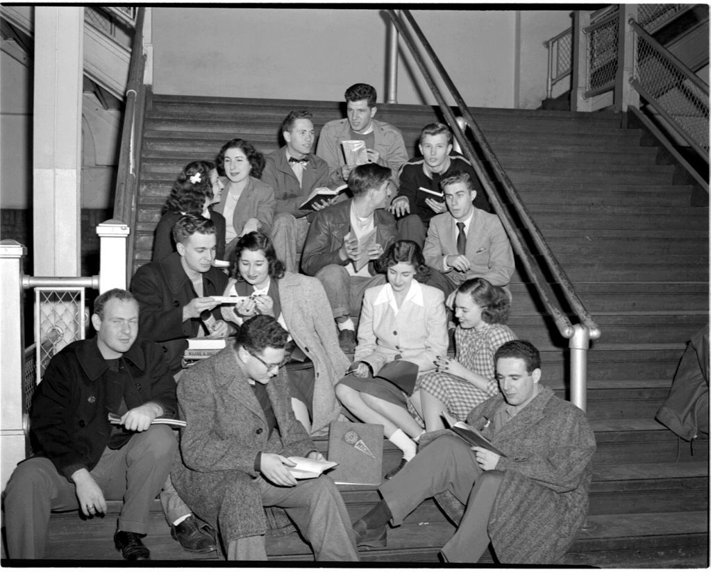 Miniature of Students on Steps, University of Illinois Chicago Undergraduate Division