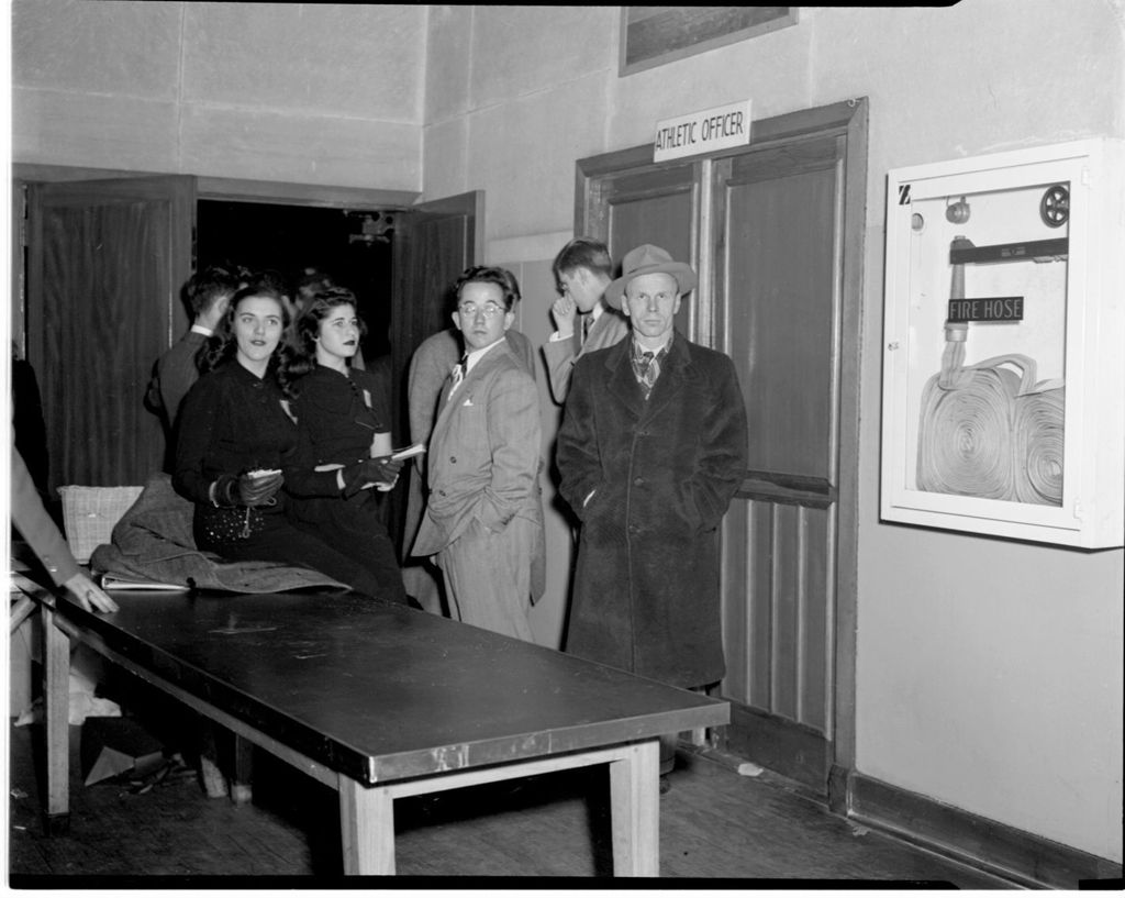 Miniature of Students Entering the Thanksgiving Dance, University of Illinois Chicago Undergraduate Division