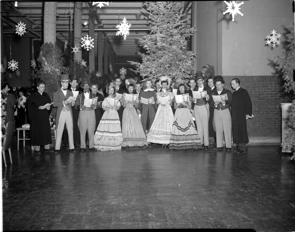 Glee Club singing at Christmas Party, University of Illinois Chicago Undergraduate Division