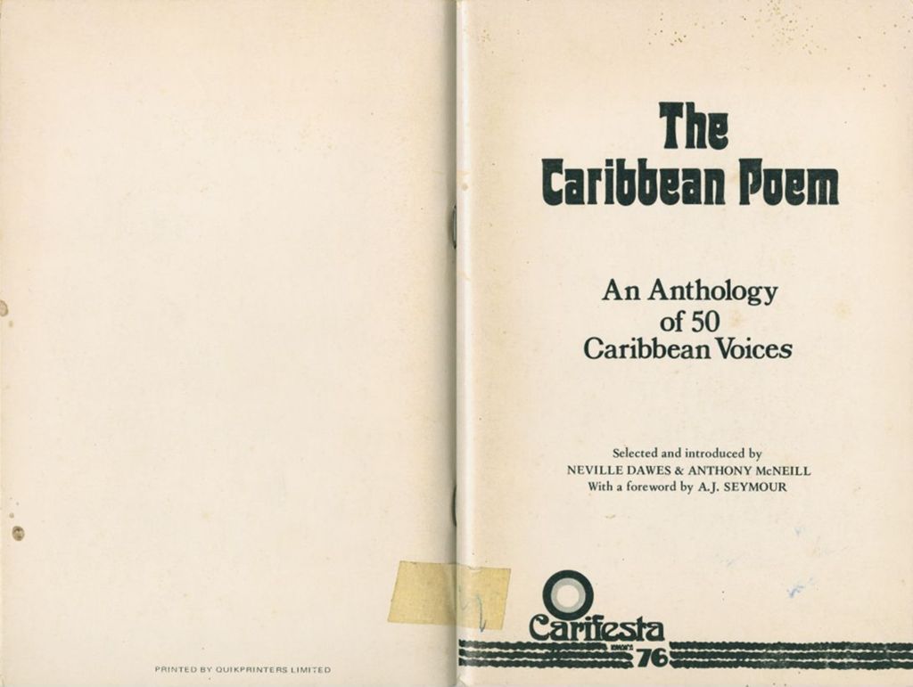 The Caribbean poem: an anthology of 50 Caribbean voices