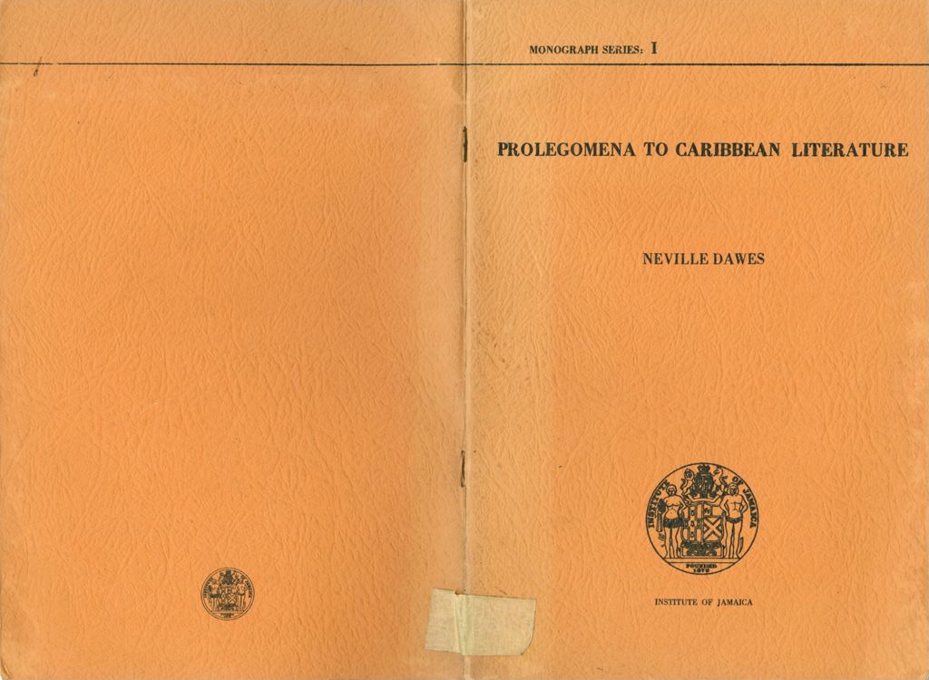 Miniature of Prolegomena to Caribbean literature