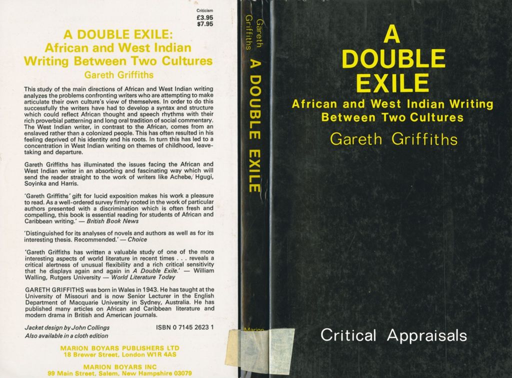 Miniature of A double exile: African and West Indian writing between two cultures