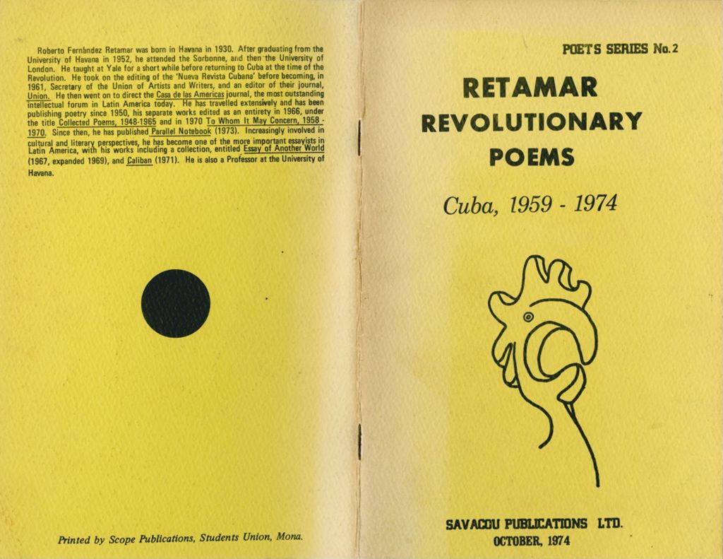 Retamar revolutionary poems: Cuba, 1959-1974
