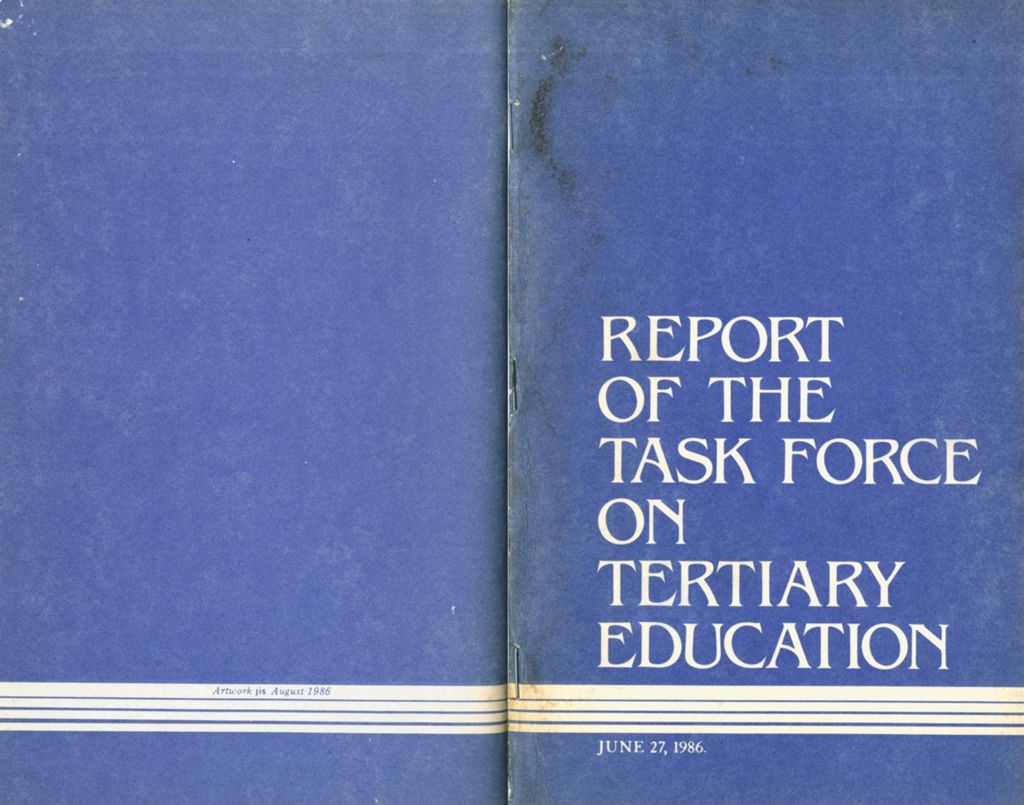 Miniature of Report of the Task Force on Tertiary Education