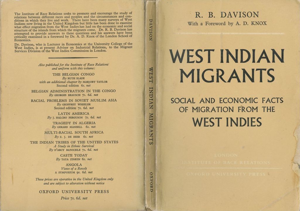 West Indian migrants: social and economic facts of migration from the West Indies