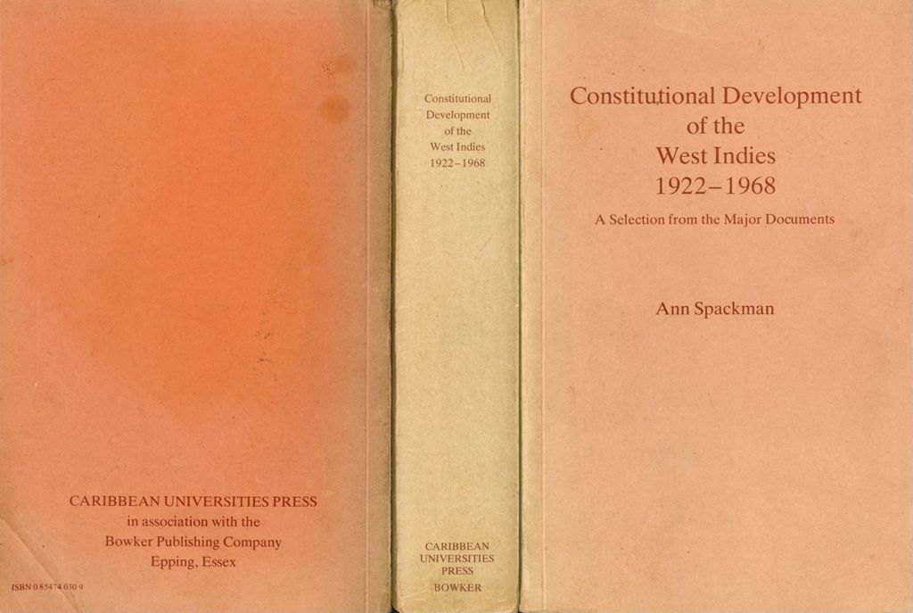 Miniature of Constitutional development of the West Indies, 1922-1968: a selection from the major documents