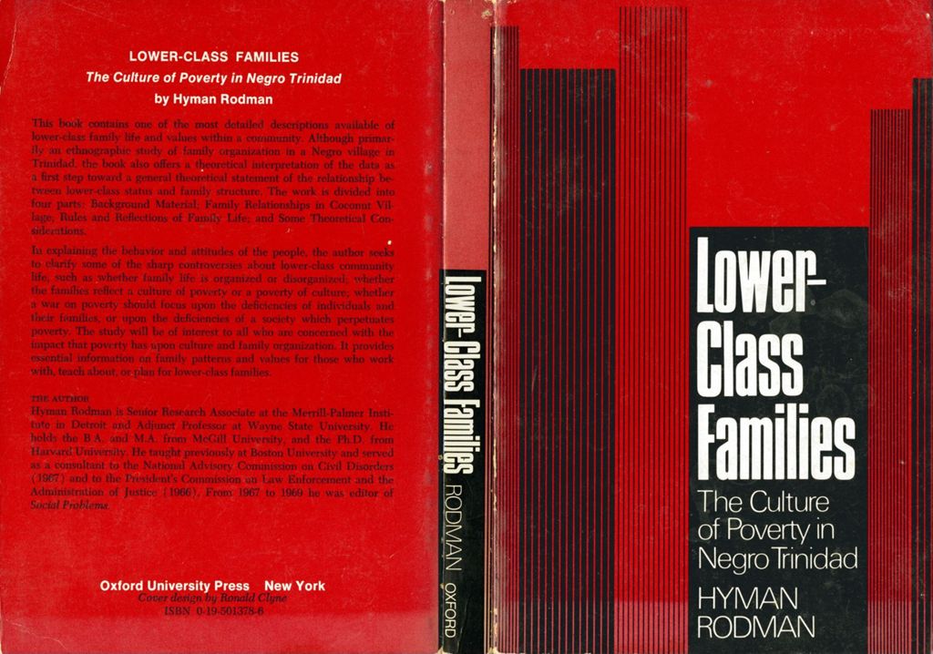 Lower-class families: the culture of poverty in Negro Trinidad