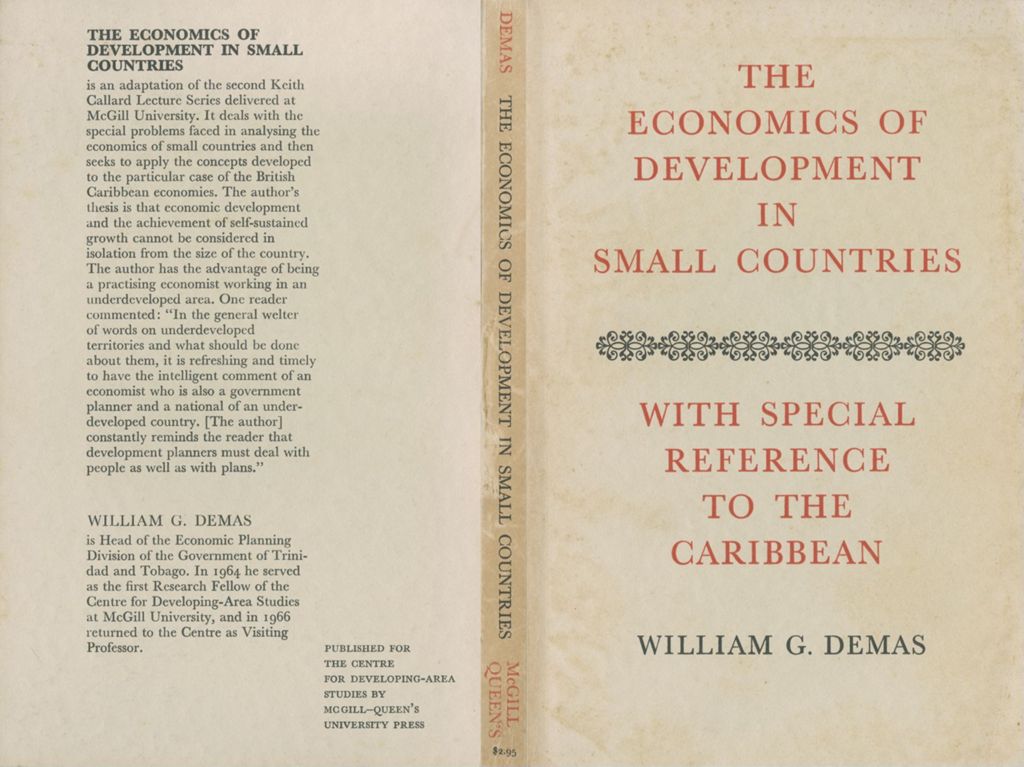 Miniature of The economics of development in small countries, with special reference to the Caribbean