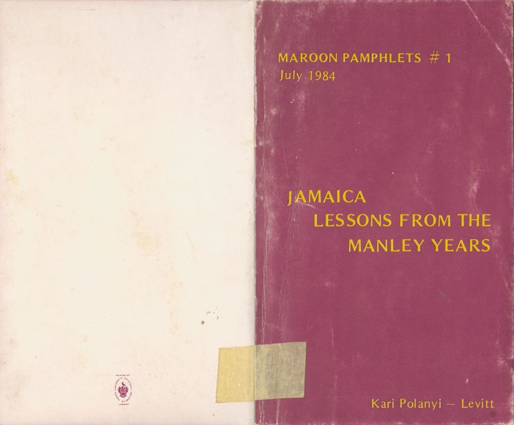 Miniature of Jamaica: lessons from the Manley years
