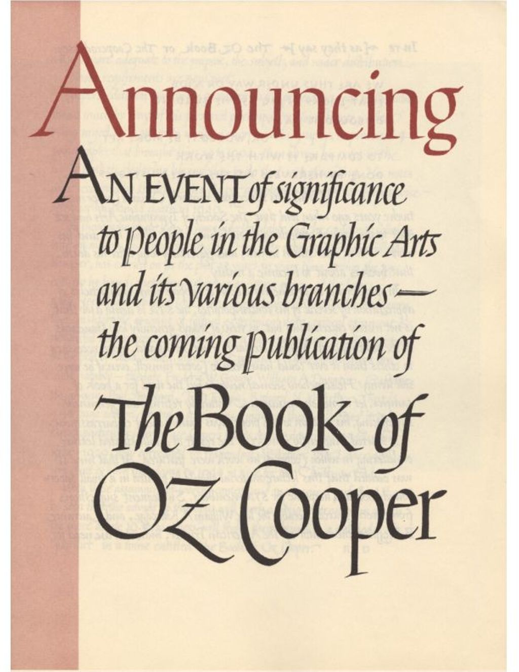 Miniature of Announcement of the Publication of the Book of Oz Cooper