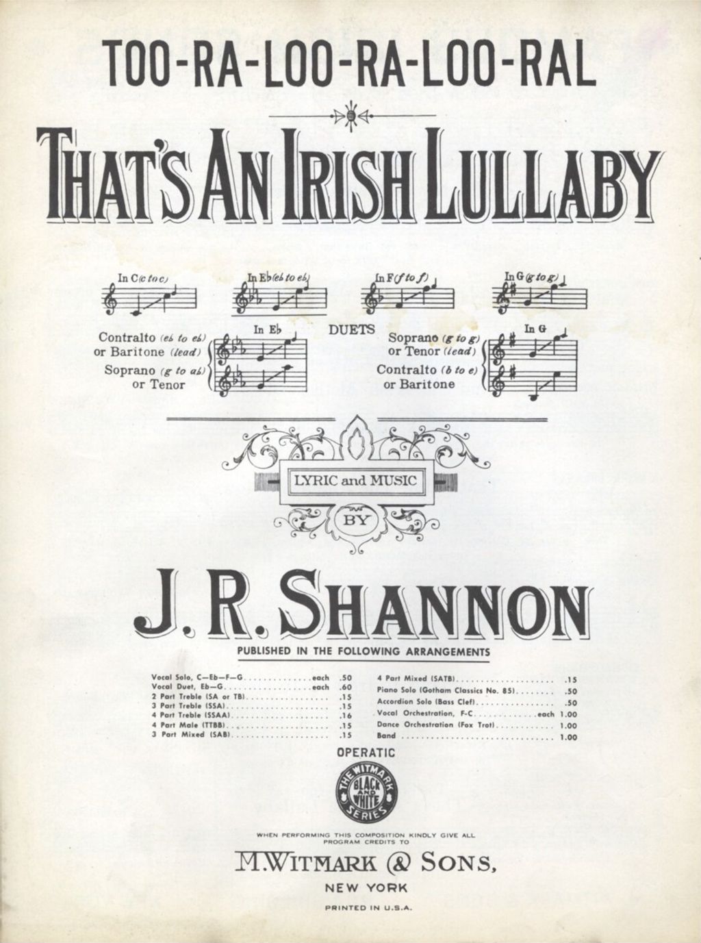 Miniature of (Too-ra-loo-ra-loo-ral) That's An Irish Lullaby