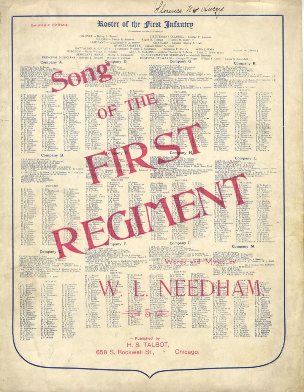 Miniature of Song of the First Regiment (Dandy First)