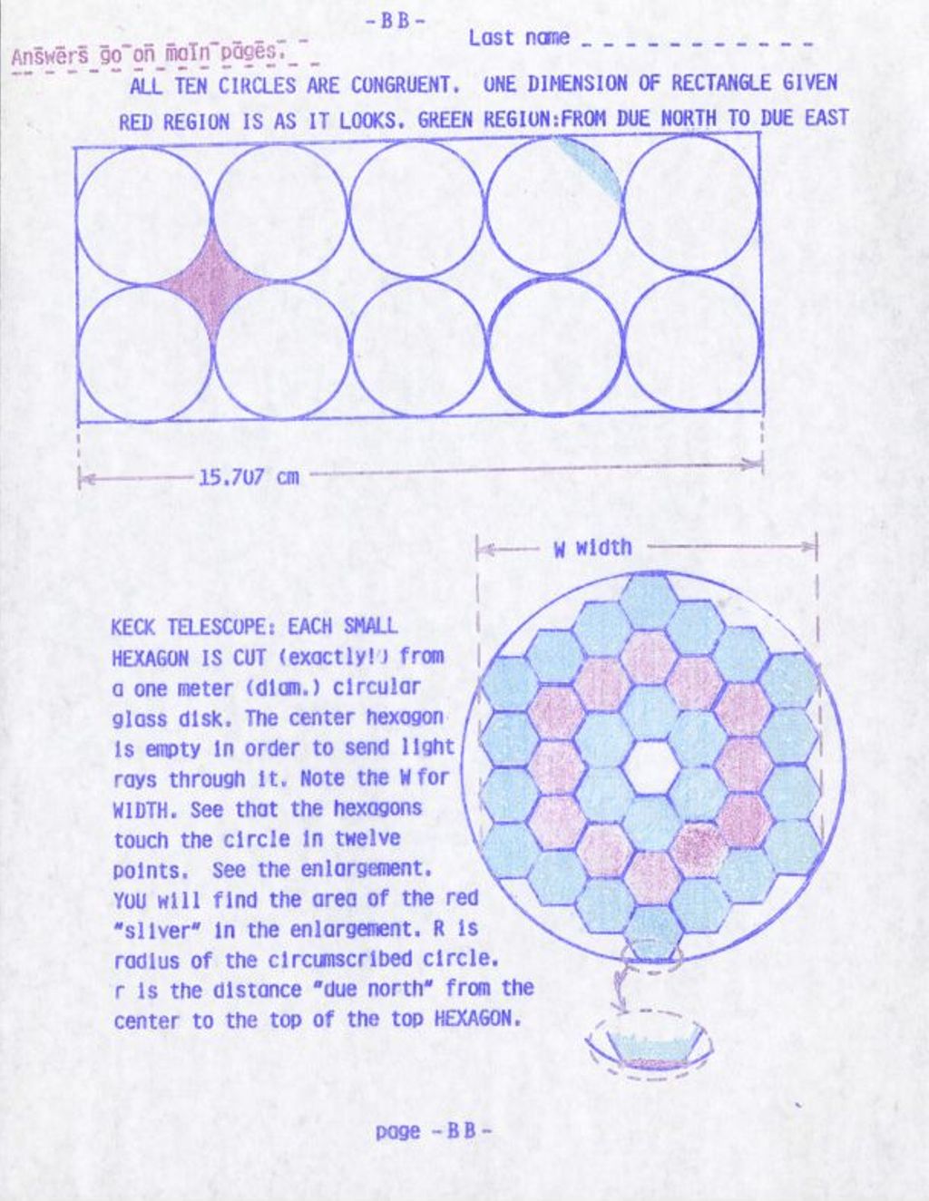 Miniature of -BB- All Ten Circles are Congruent/ Keck Telescope: Each small Hexagon is Cut...