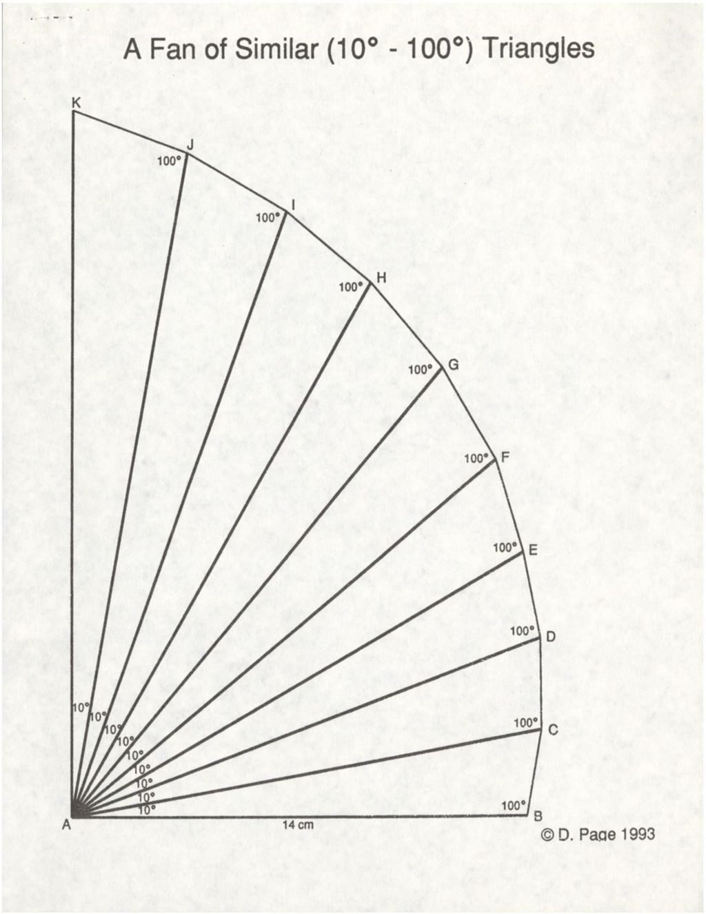 Miniature of A Fan of Similar (10 degree – 100 degree) Triangles (image and instructions)