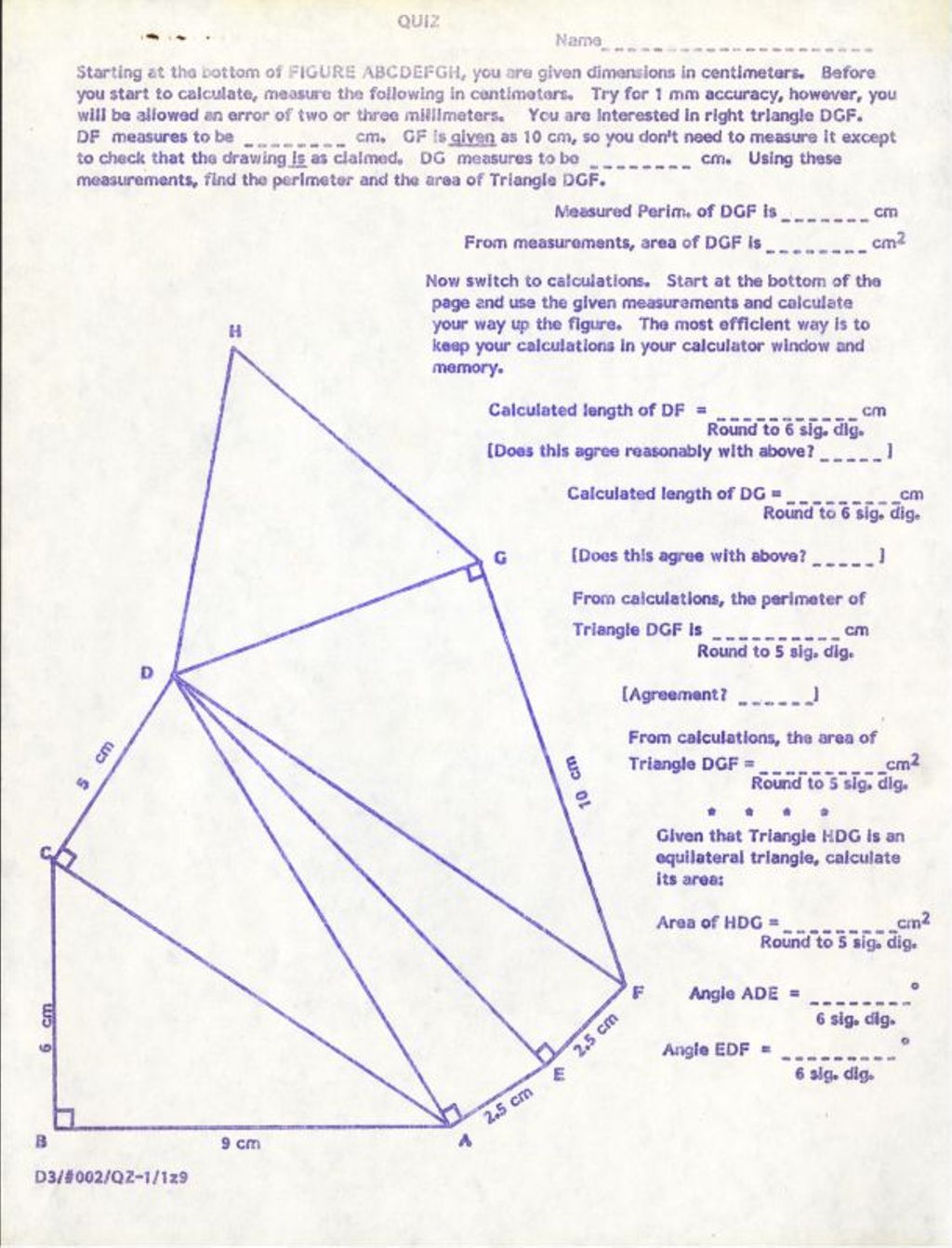 Miniature of Quiz (Triangles put together) Five right triangles and an equilateral triangle