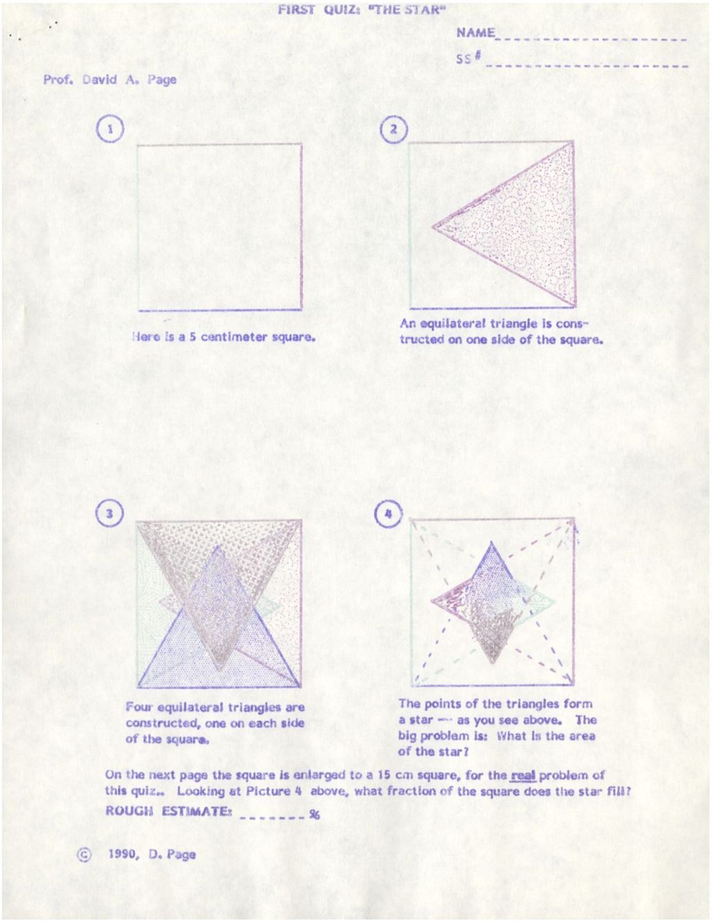 Miniature of First Quiz: “The Star” (This quiz has 2 hint sheets) (1990)