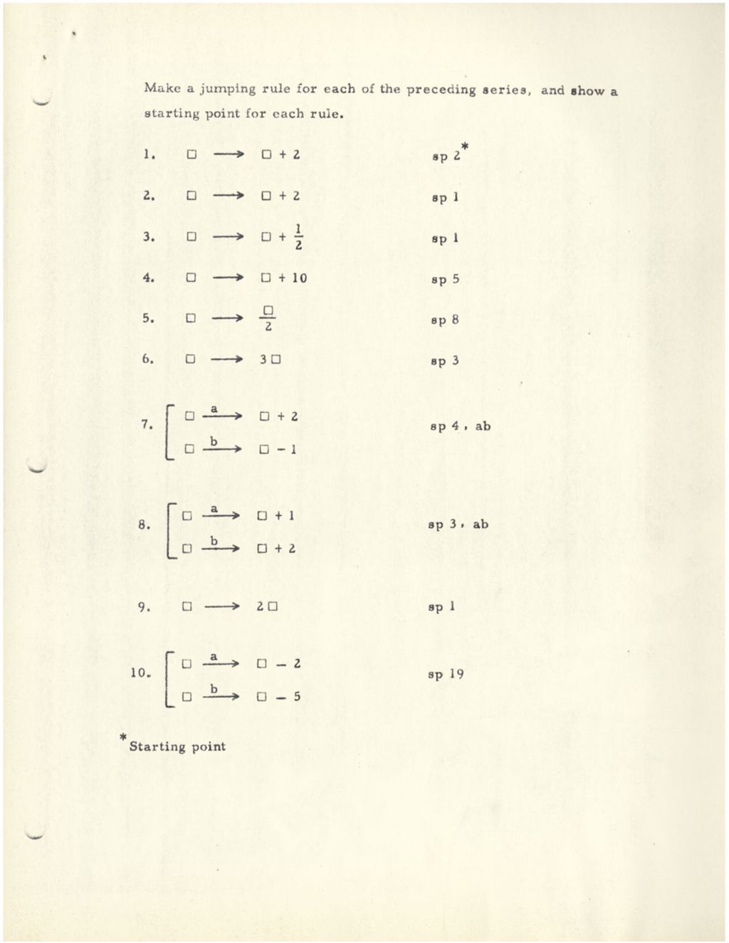 Miniature of Make a jumping rule for each of the preceding series