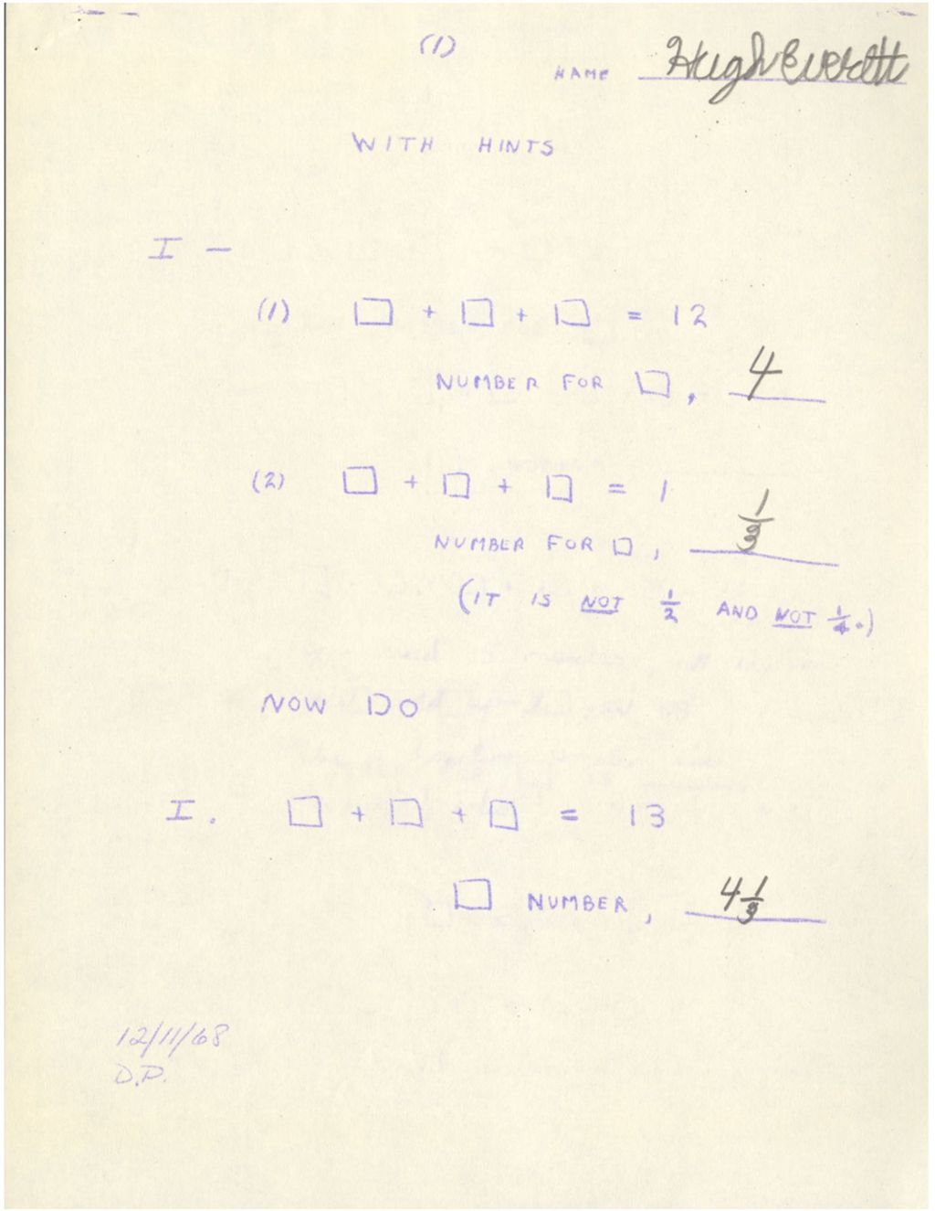 Miniature of First Problems with and without hints
[Interesting early algebraic thinking problems]
