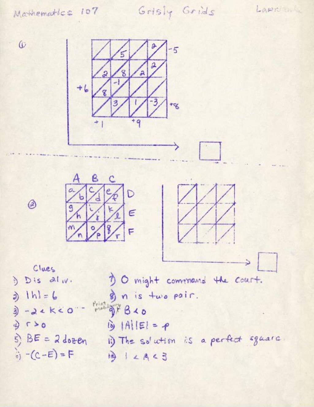 Miniature of Grisly Grids (math 107)