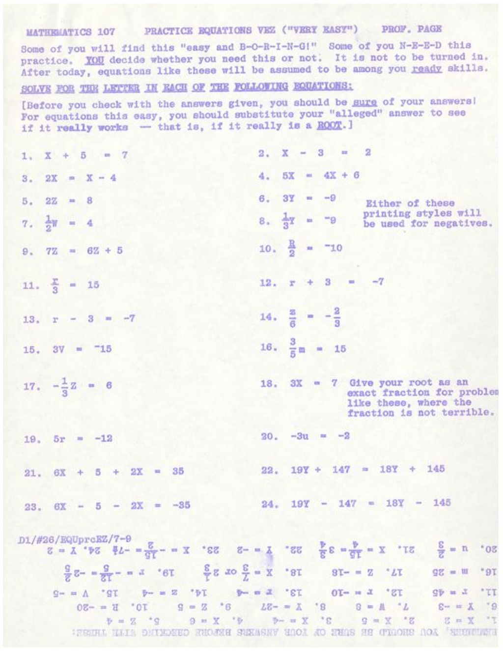 Miniature of Math 107 Practice Equations VEZ