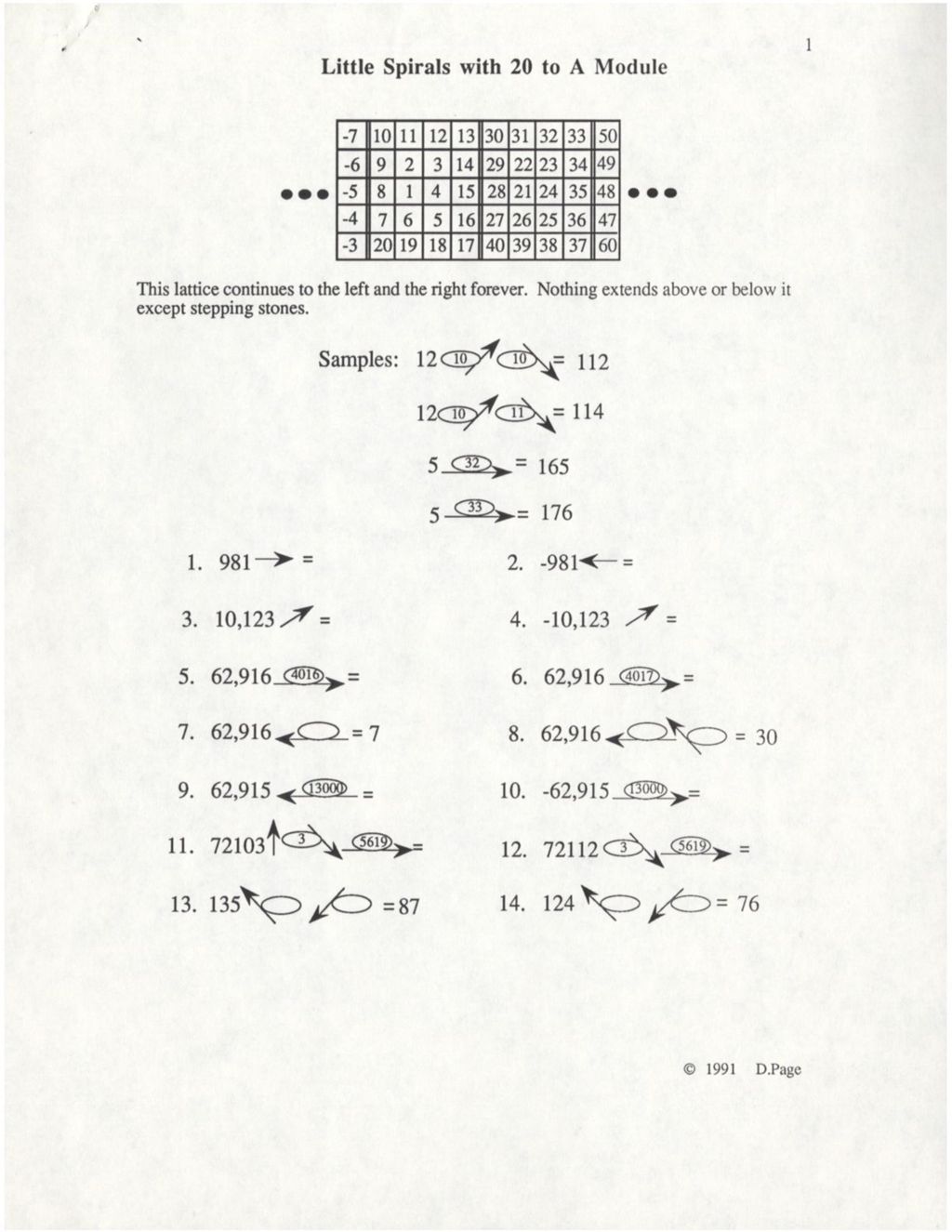 Miniature of Little Spirals with 20 to A Module w/ Answer Key (1991)