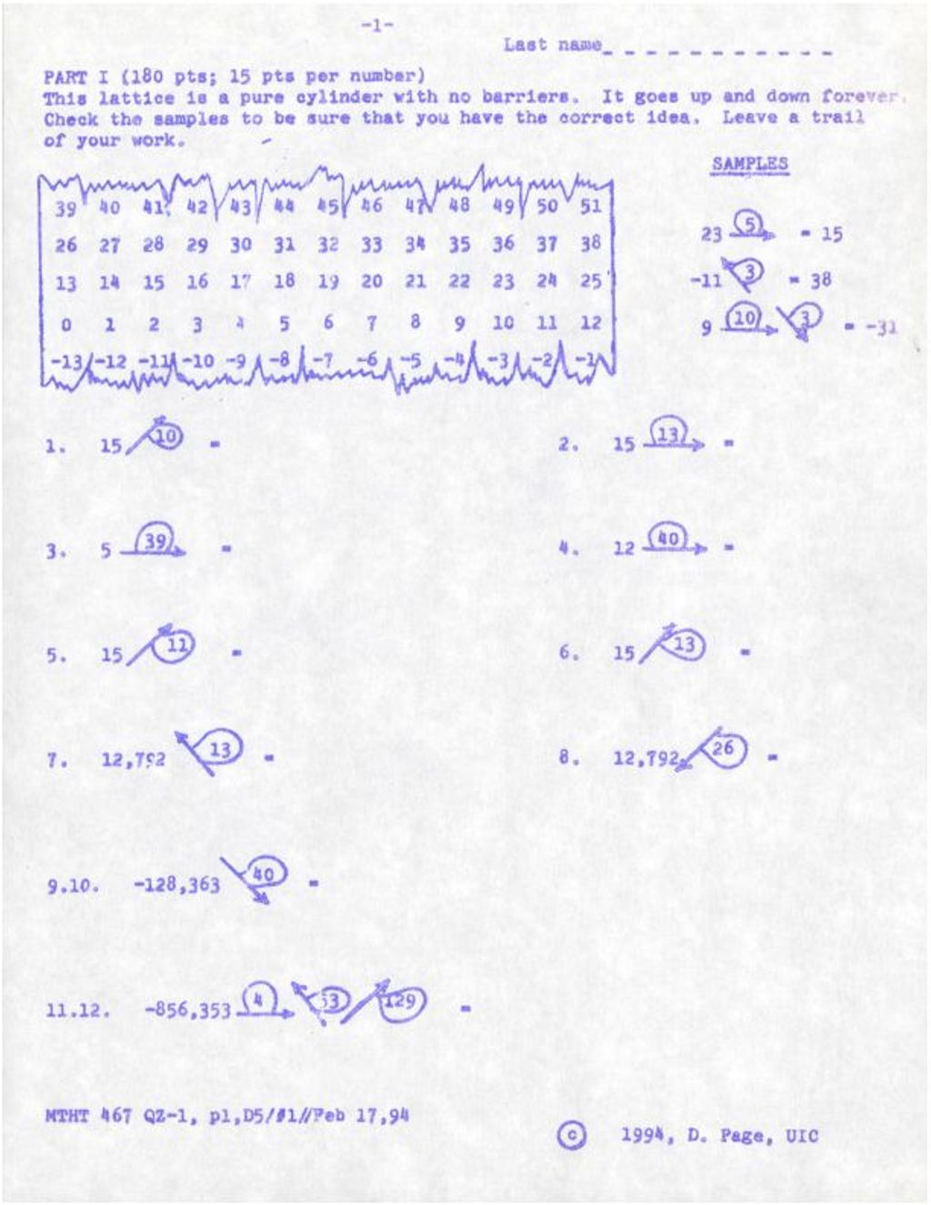 Miniature of This lattice is a pure cylinder with no barriers [Part 1 of an assessment, MTHT 467] (1994)