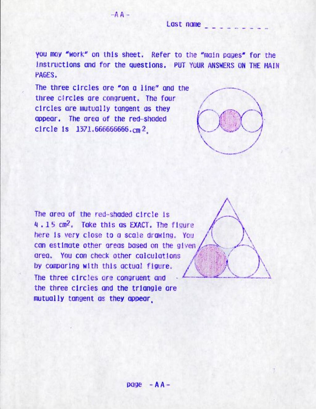 Miniature of Three Circles “on a line”, Three circles in a triangle