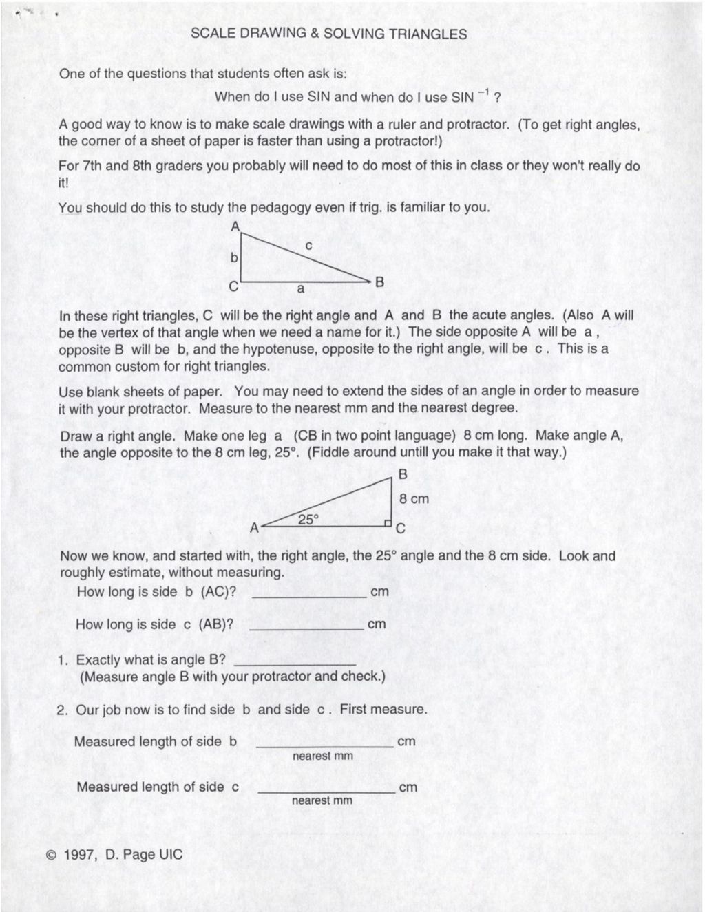 Scale Drawing & Solving Triangles (1997)