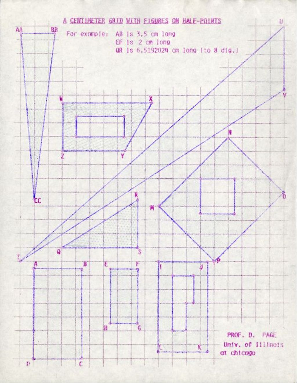 Miniature of A Centimeter Grid with Figures on Half-Points