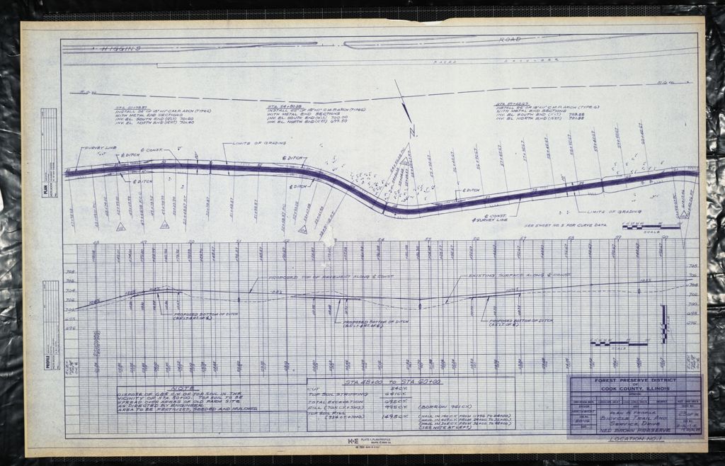 Miniature of Ned Brown Preserve, Bicycle Trail and Service Drive,in.Phase IV, in. office copy, scale: 1 in. = 40 ft