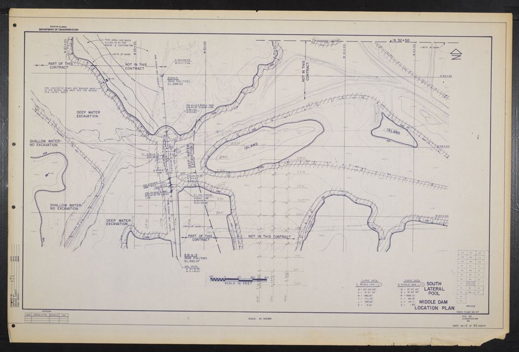 State of Illinois Department of Transportation Division of Waterways Detail Plans for Busse Woods Reservoir Phase 2 Construction Lateral Dams Cook County, scale:"not noted "