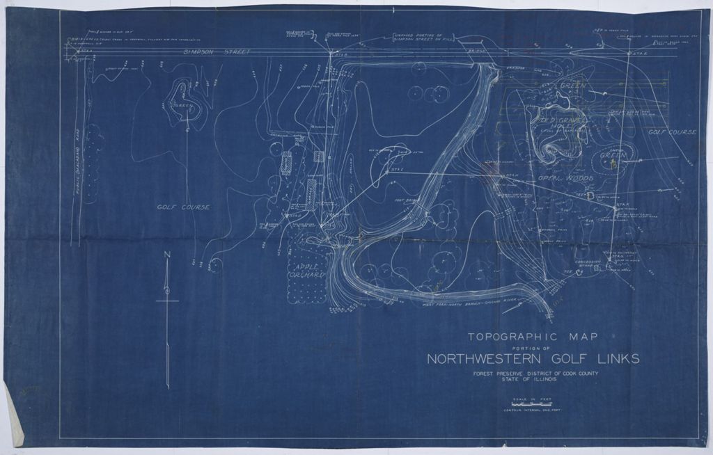 Miniature of Topographic Map--Protion of Northwestern Golf Links, scale: 1 in. = 50 ft
