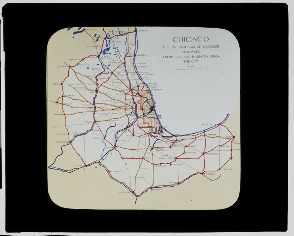 Miniature of General Diagram of Exterior Highways Encircling and Radiating from the City [Chicago]