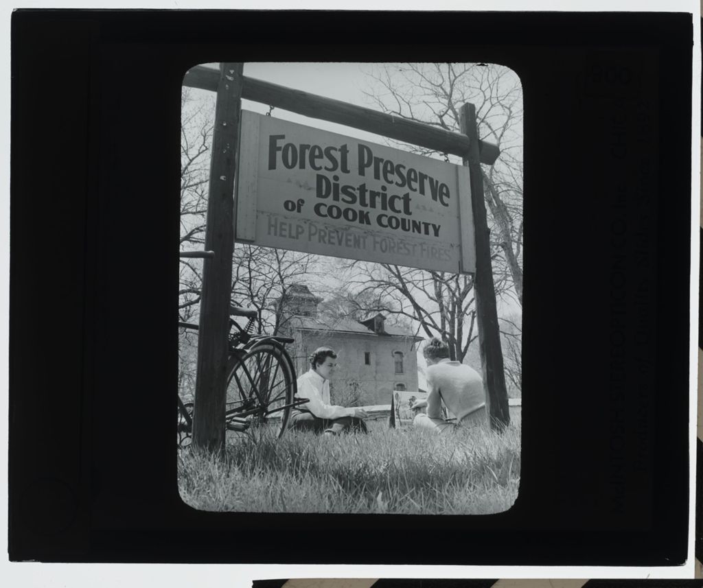 Forest Preserve District sign at the Trailside Museum of Natural History